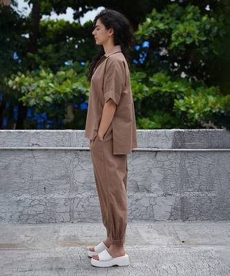 Brown cotton co ord set 2