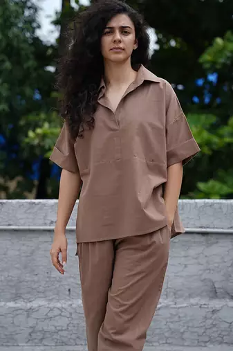 Brown cotton co ord set