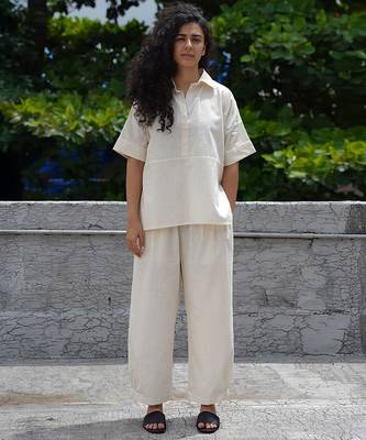 White cotton co ord set 1