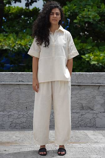 White cotton co ord set