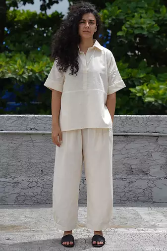 White cotton co ord set