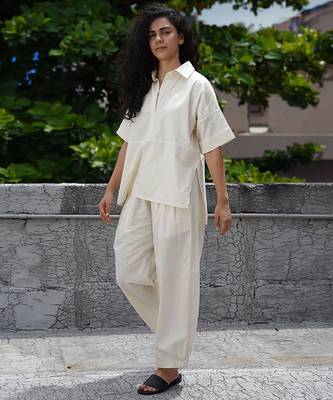 White cotton co ord set 2