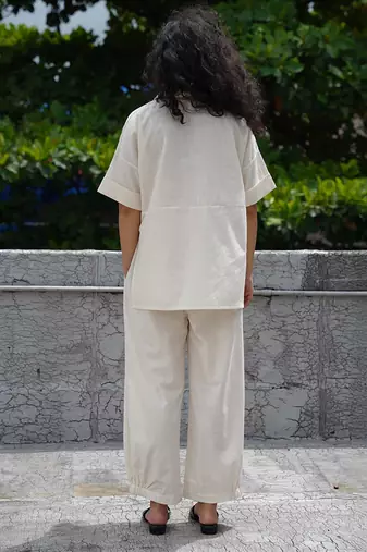 White cotton co ord set
