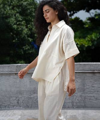 White cotton co ord set 4