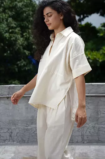 White cotton co ord set