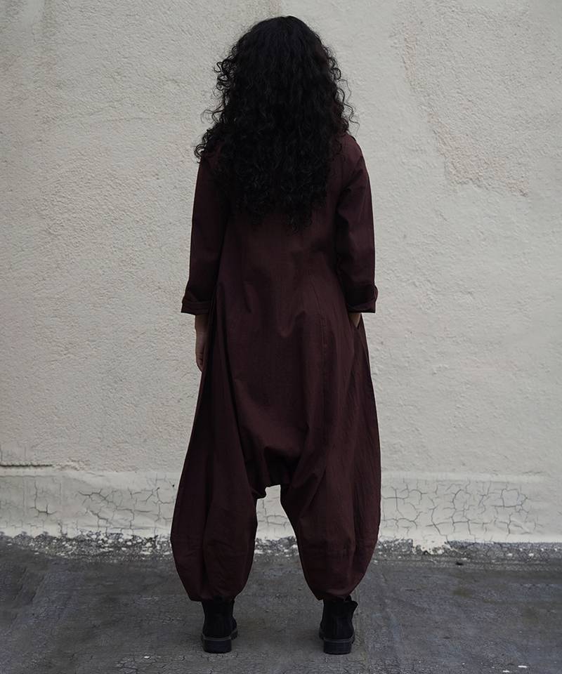 Brown cotton Jumpsuit