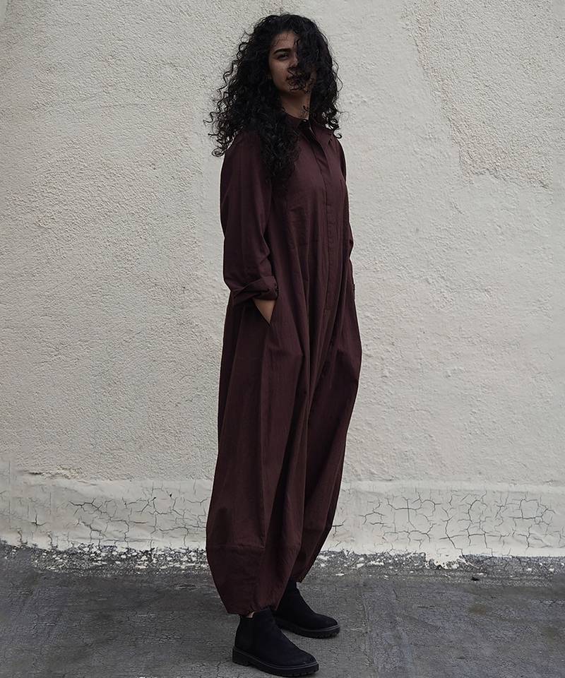 Brown cotton Jumpsuit