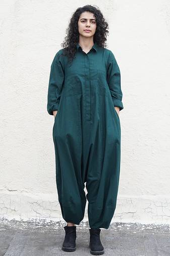 Green cotton Jumpsuit