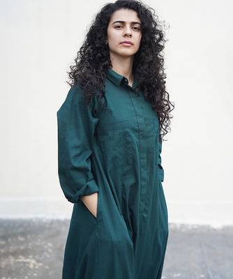 Green cotton Jumpsuit 2