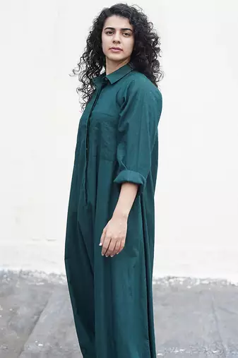 Green cotton Jumpsuit