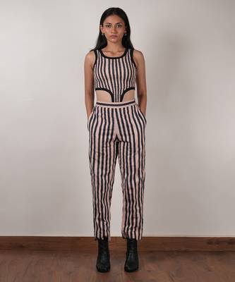 Pink printed cotton co ord set 1