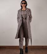 Pink printed cotton co ord set with jacket