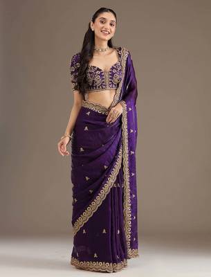 Premium fendi satin with heavy embroidery & double sequence work 3