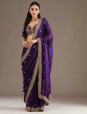 Premium fendi satin with heavy embroidery & double sequence work 6