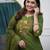 green embroidered cotton kurta pant with dupatta