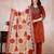 red printed cotton kurta pant with dupatta