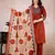 red printed cotton kurta pant with dupatta