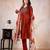 red printed cotton kurta pant with dupatta