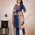 blue printed cotton kurta pant with dupatta