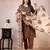 brown printed cotton kurta pant with dupatta