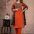 orange printed cotton kurta pant with dupatta