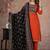 orange printed cotton kurta pant with dupatta