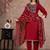red printed cotton kurta pant with dupatta