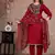 red printed cotton kurta pant with dupatta