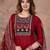 red printed cotton kurta pant with dupatta
