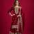 Maroon Chinnon Silk Embroidery Work Sharara Set