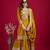 Yellow Chinnon Silk Embroidery Work Sharara Set