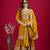 Yellow Chinnon Silk Embroidery Work Sharara Set