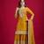 Yellow Chinnon Silk Embroidery Work Sharara Set