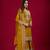 Yellow Chinnon Silk Embroidery Work Sharara Set