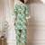 cotton green abstract print co-ord set