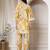 cotton yellow abstract print co-ord set