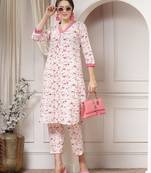 cotton pink abstract print co-ord set