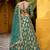 green embroidered georgette lehenga set choli with dupatta