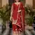 Red Zari Embroidered Chinon Festive Wear Palazzo Suit