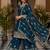 Blue Zari Embroidered Chinon Palazzo Suit