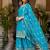 Sky Blue Embroidered Chinon Palazzo Suit