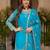 Sky Blue Embroidered Chinon Palazzo Suit