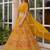 yellow sequins georgette lehenga set choli with dupatta