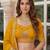 yellow sequins georgette lehenga set choli with dupatta