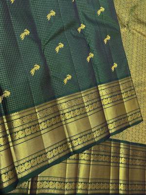 Green color art silk blend sarees with blouse 1