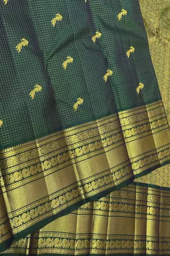 Green color art silk blend sarees with blouse