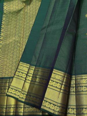 Green color art silk blend sarees with blouse 4