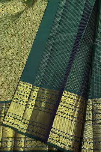 Green color art silk blend sarees with blouse