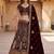 wine embroidered velvet bridal lehenga set choli with dupatta with double dupatta