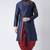 Navy embroidered dupion silk kurta set